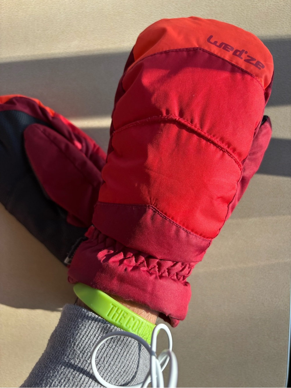 Kids Red Mittens - Insulated Winter Gloves